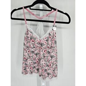 Y2K Marilyn Monroe Intimates Sz M Pajama Shity Gray Pink Floral NEW